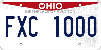 OH license plate FXC1000