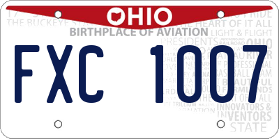 OH license plate FXC1007