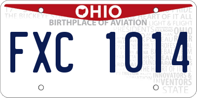 OH license plate FXC1014