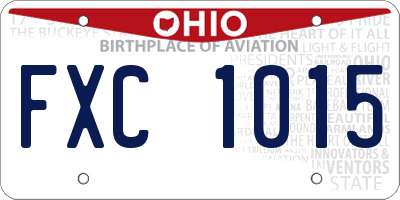 OH license plate FXC1015