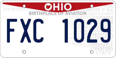OH license plate FXC1029