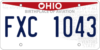 OH license plate FXC1043