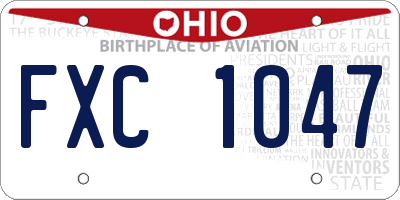OH license plate FXC1047