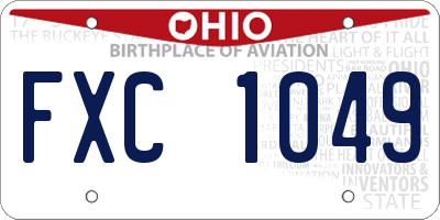 OH license plate FXC1049