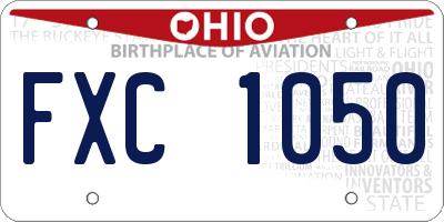 OH license plate FXC1050