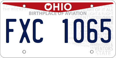 OH license plate FXC1065