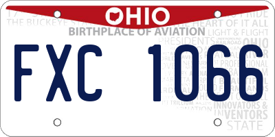 OH license plate FXC1066