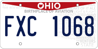OH license plate FXC1068