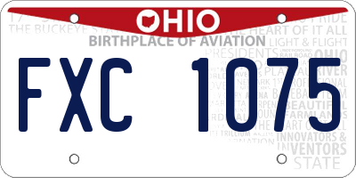 OH license plate FXC1075