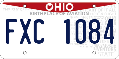 OH license plate FXC1084