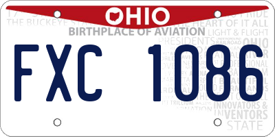 OH license plate FXC1086