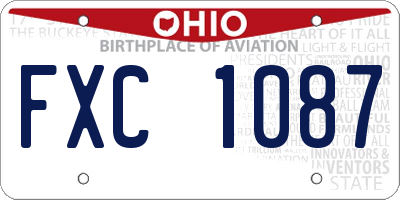 OH license plate FXC1087