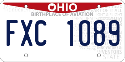 OH license plate FXC1089