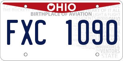 OH license plate FXC1090