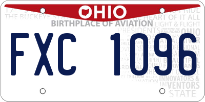 OH license plate FXC1096