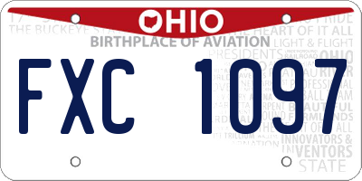 OH license plate FXC1097