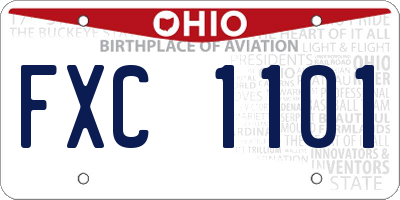 OH license plate FXC1101