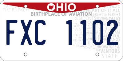 OH license plate FXC1102
