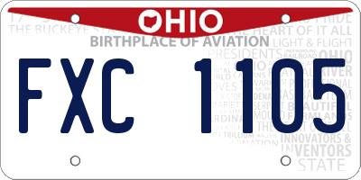 OH license plate FXC1105