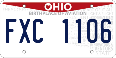 OH license plate FXC1106