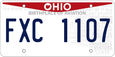 OH license plate FXC1107