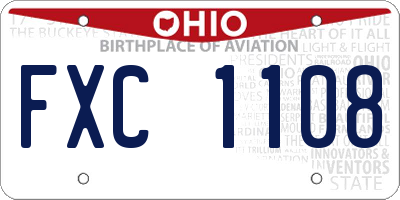 OH license plate FXC1108