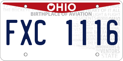 OH license plate FXC1116