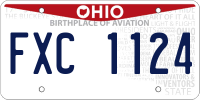 OH license plate FXC1124