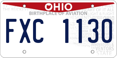 OH license plate FXC1130