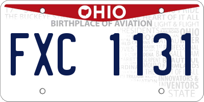 OH license plate FXC1131