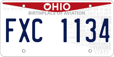 OH license plate FXC1134