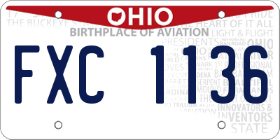 OH license plate FXC1136