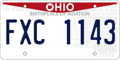 OH license plate FXC1143