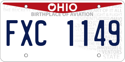 OH license plate FXC1149