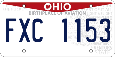 OH license plate FXC1153
