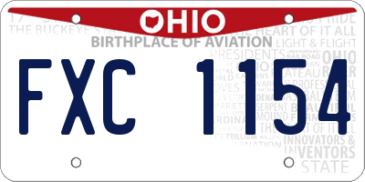 OH license plate FXC1154