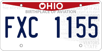 OH license plate FXC1155