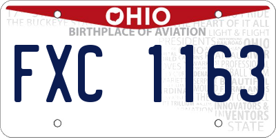 OH license plate FXC1163