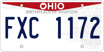 OH license plate FXC1172