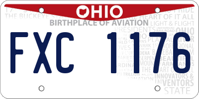 OH license plate FXC1176