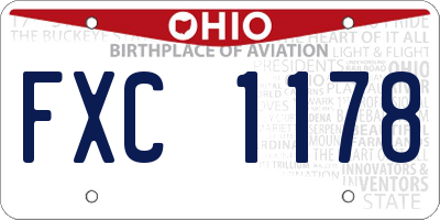 OH license plate FXC1178