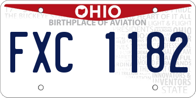 OH license plate FXC1182
