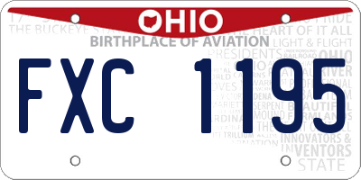 OH license plate FXC1195