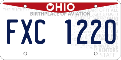 OH license plate FXC1220