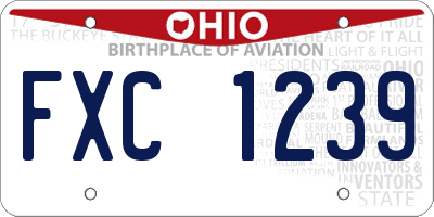 OH license plate FXC1239
