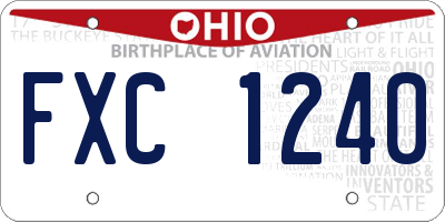 OH license plate FXC1240