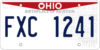 OH license plate FXC1241