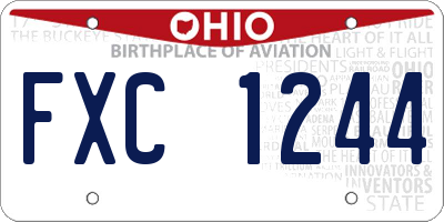 OH license plate FXC1244