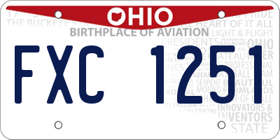 OH license plate FXC1251