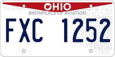 OH license plate FXC1252